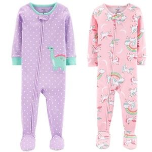 NEW NWT 2 Carter's cotton footies size 12m
